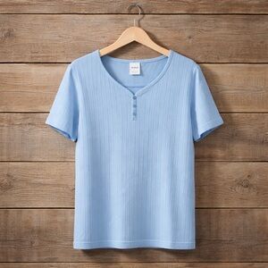 Blair size large Polyester Cotton Blue Short Sleeve Tunic